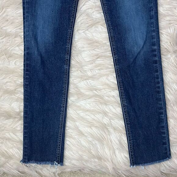 Rag & Bone 10 Inch Ankle Skinny Stretch Denim Dark Wash Raw Hem Jeans - Picture 4 of 8